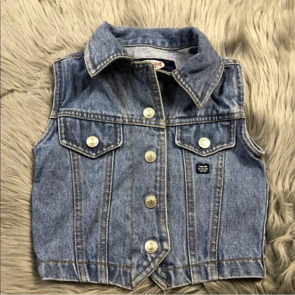 Vintage Toddler Jordache Denim Snap Up Vest